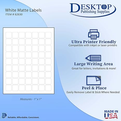 1''x1'' Square Stickers