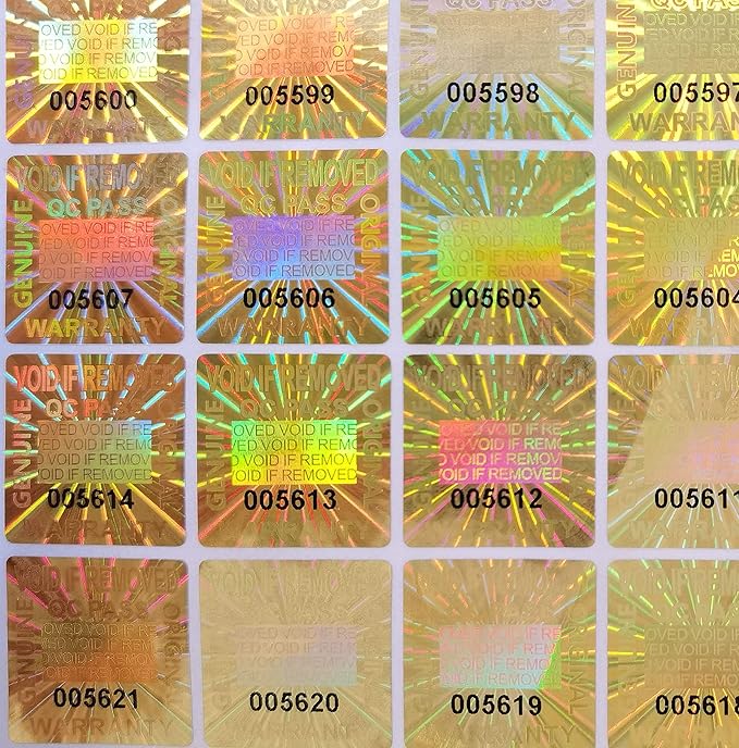 1.25X8 inch custom hologrphic labels