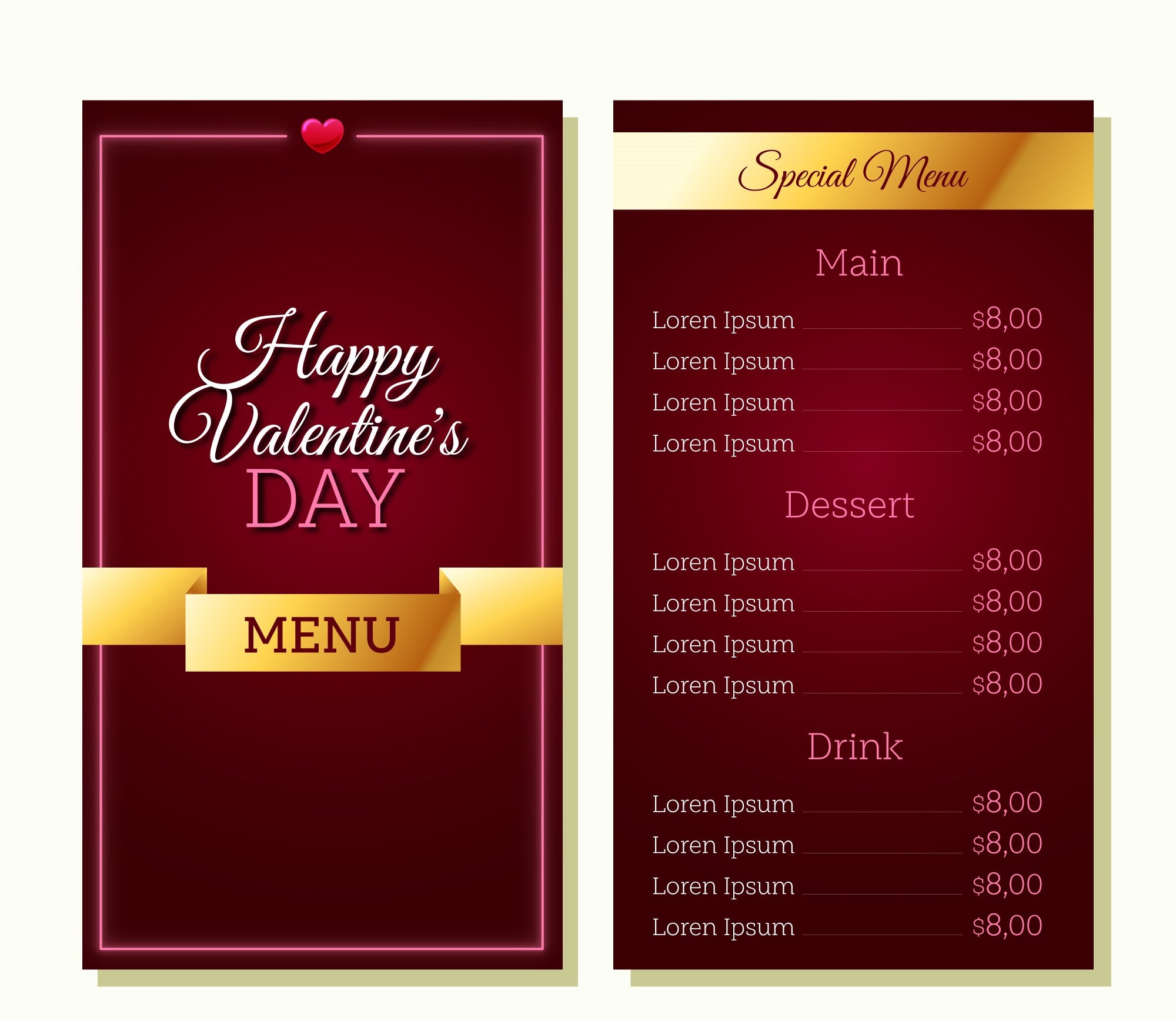 Premium Synthetic 10 mil Menus